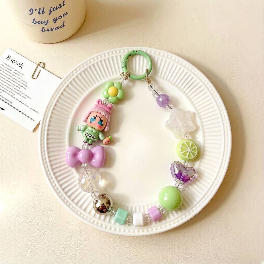 LP001-Handmade Beaded Phone Charm | Cute Y2K Phone Strap | Kawaii Cell Phone Accessory
