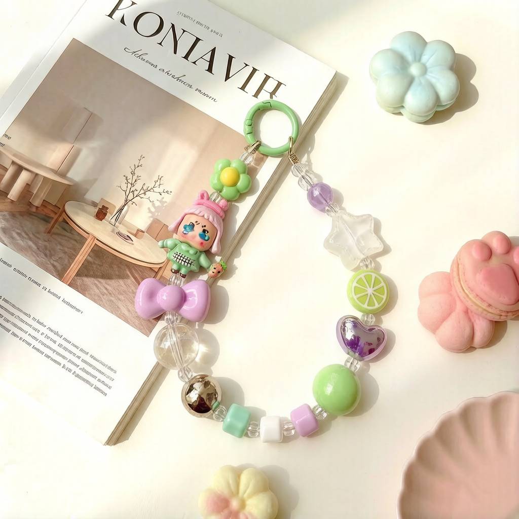 LP001-Handmade Beaded Phone Charm | Cute Y2K Phone Strap | Kawaii Cell Phone Accessory