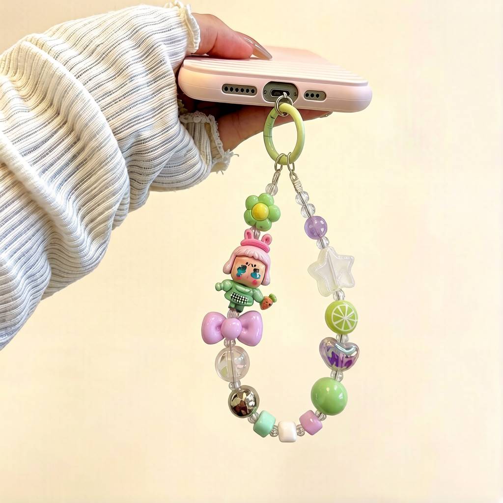 LP001-Handmade Beaded Phone Charm | Cute Y2K Phone Strap | Kawaii Cell Phone Accessory
