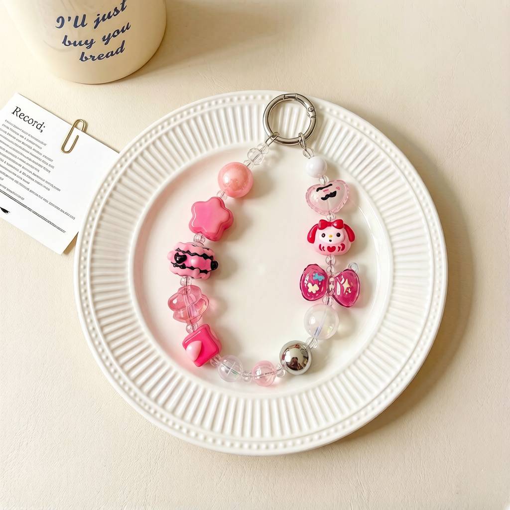 LP002-Handmade Beaded Phone Charm | Cute Y2K Phone Strap | Kawaii Cell Phone Accessory