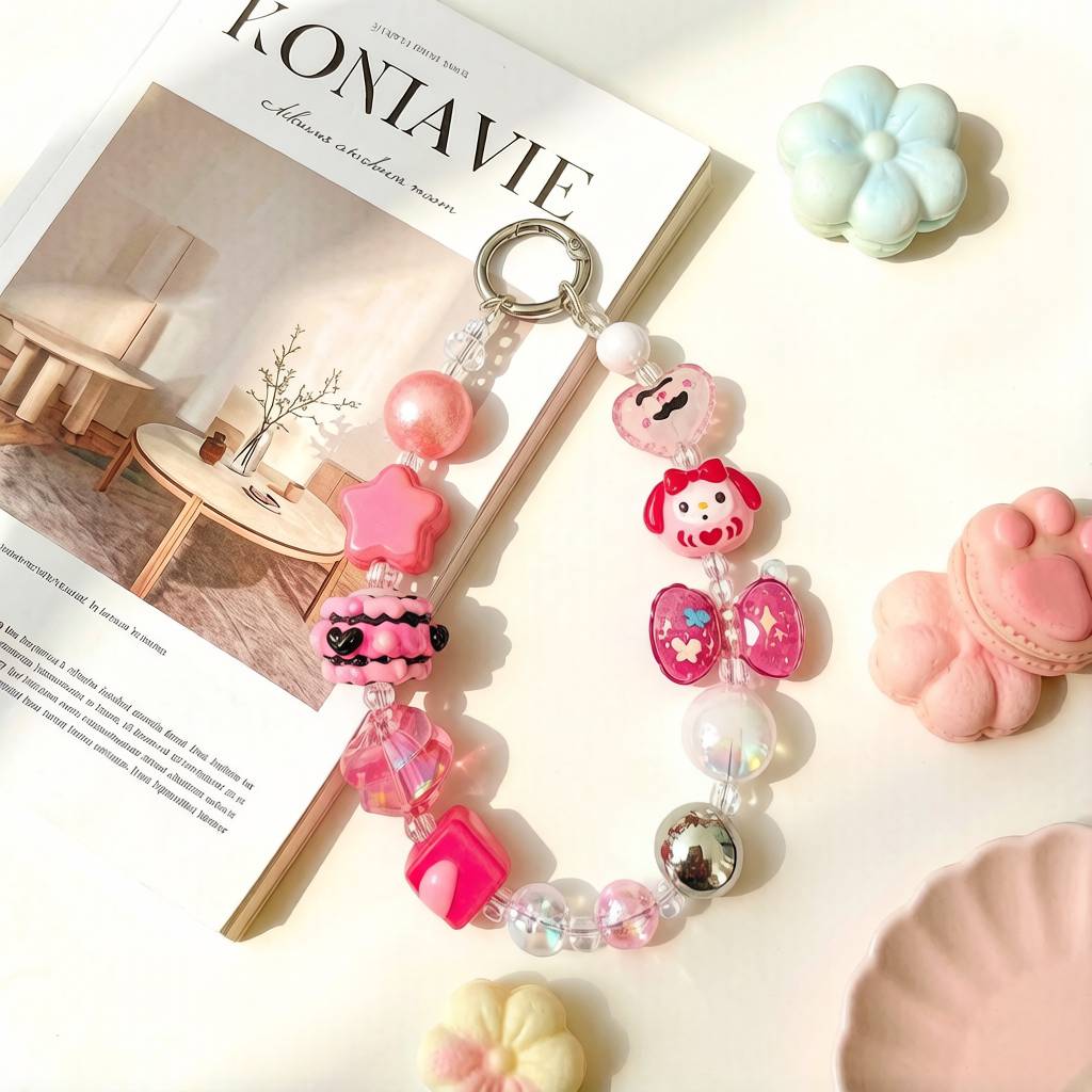 LP002-Handmade Beaded Phone Charm | Cute Y2K Phone Strap | Kawaii Cell Phone Accessory