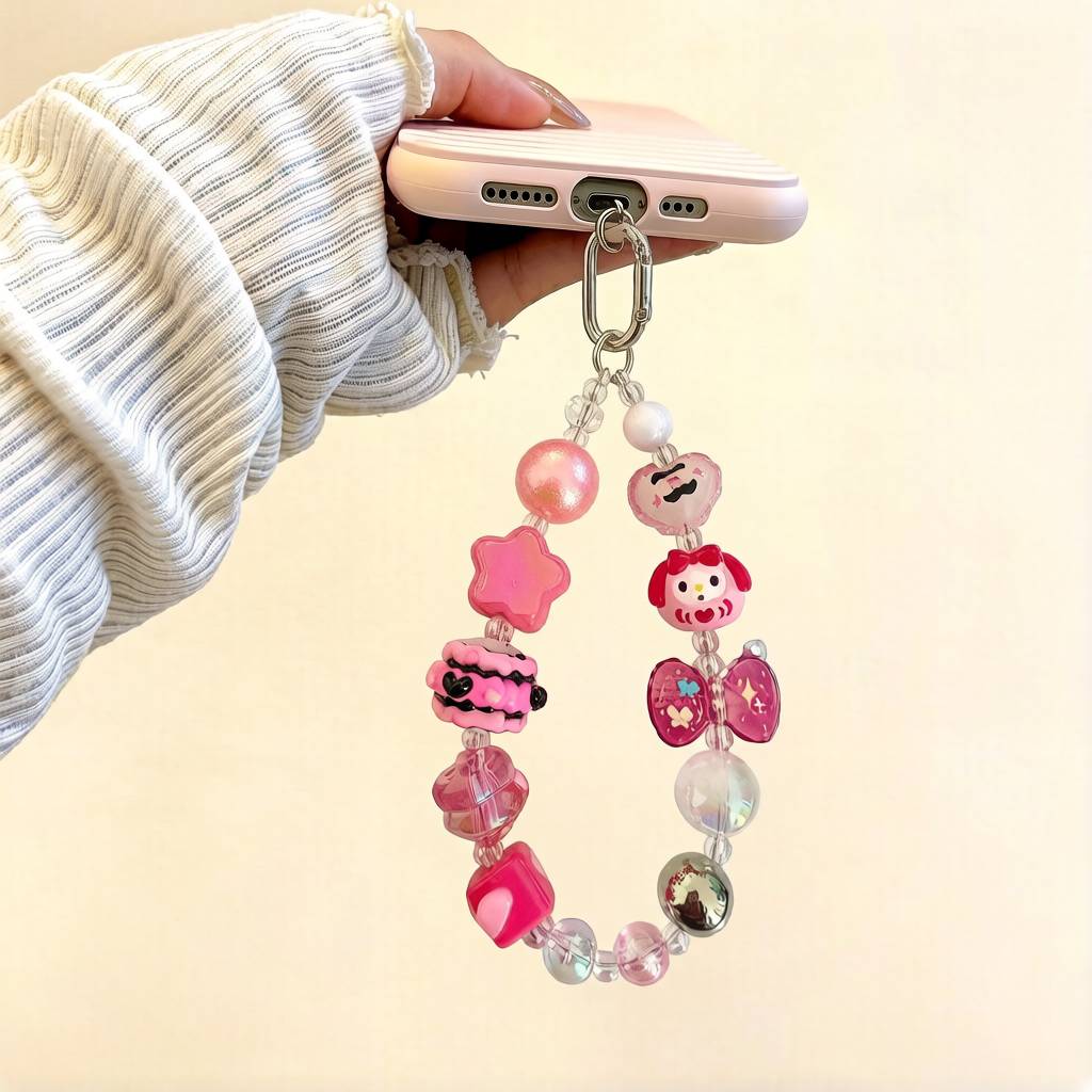 LP002-Handmade Beaded Phone Charm | Cute Y2K Phone Strap | Kawaii Cell Phone Accessory