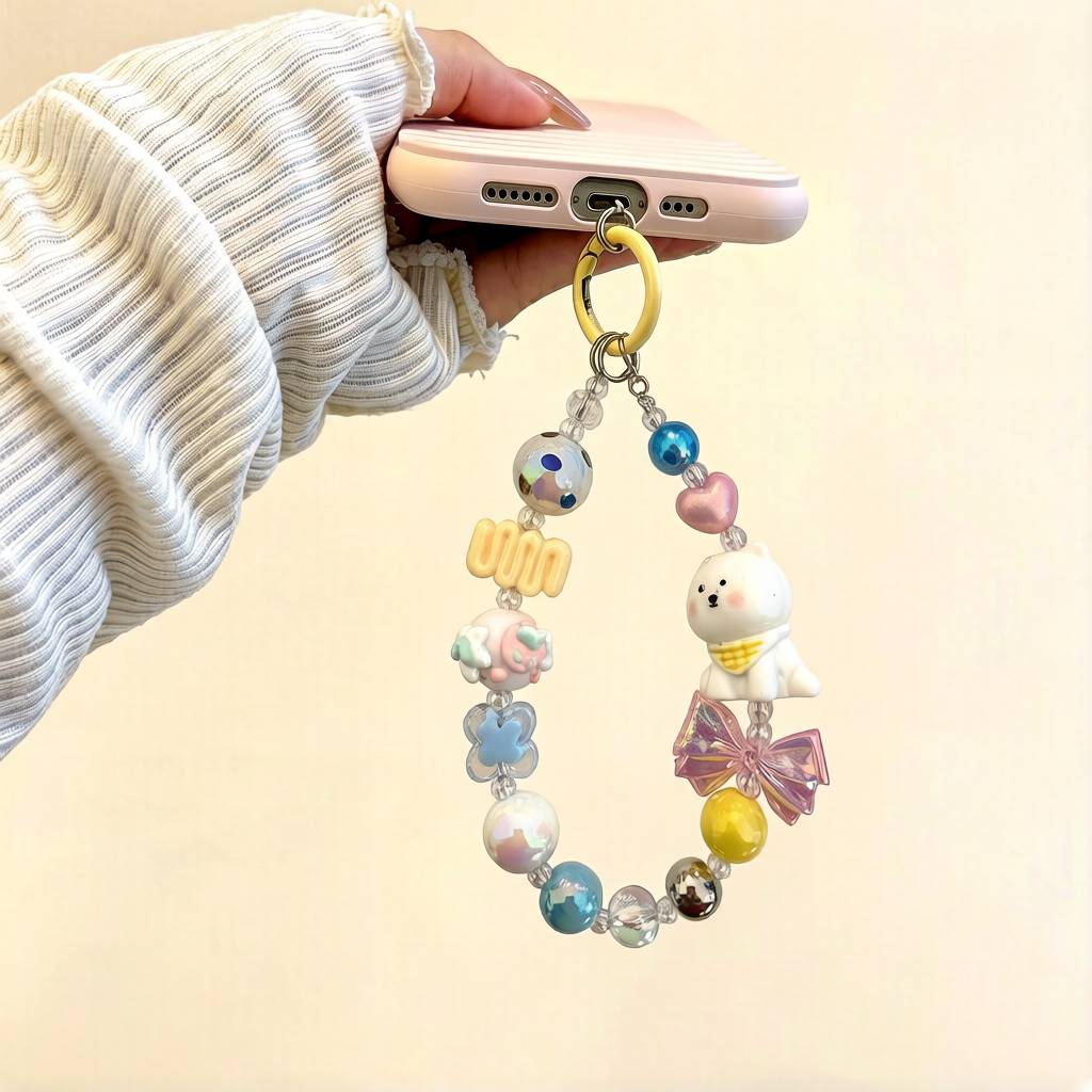 LP003-Handmade Beaded Phone Charm | Cute Y2K Phone Strap | Kawaii Cell Phone Accessory