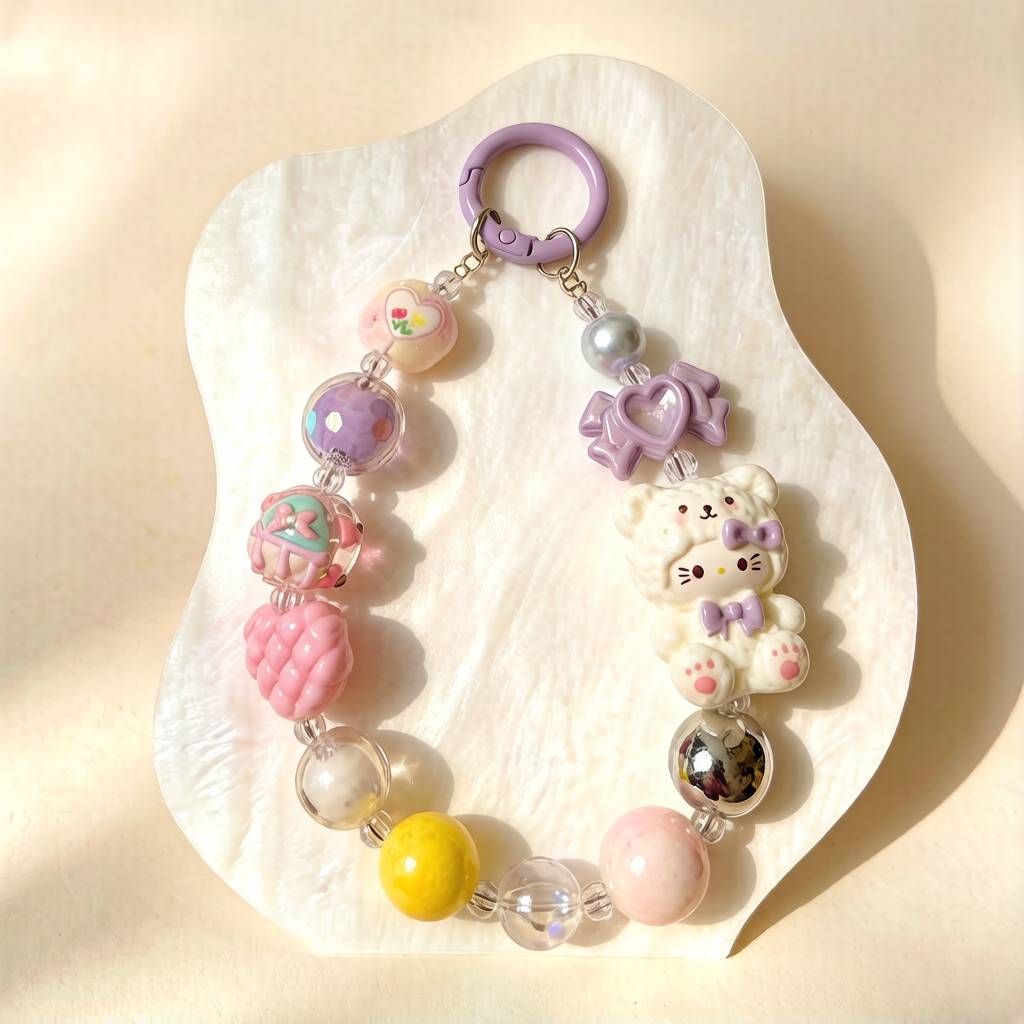LP004-Handmade Beaded Phone Charm | Cute Y2K Phone Strap | Kawaii Cell Phone Accessory