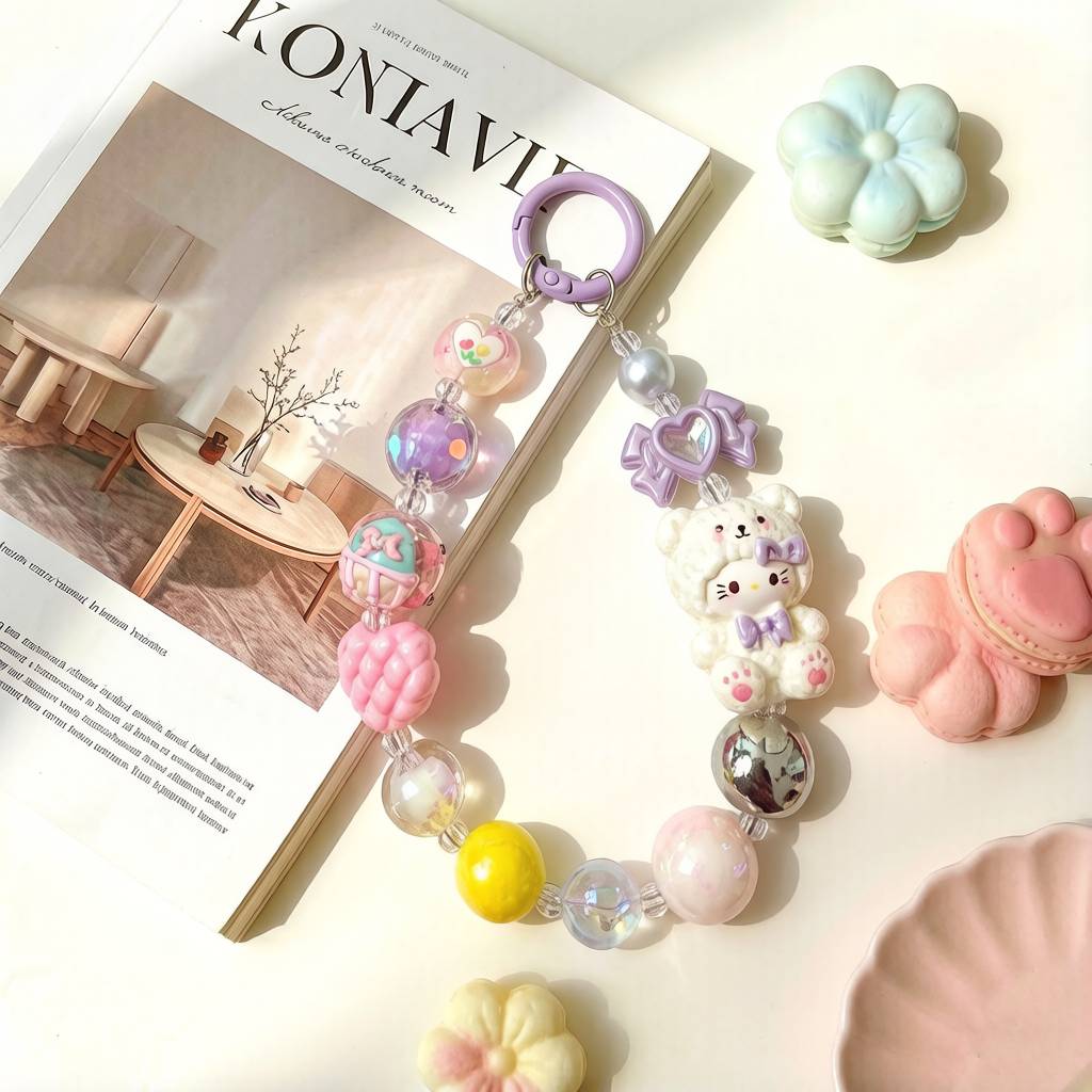 LP004-Handmade Beaded Phone Charm | Cute Y2K Phone Strap | Kawaii Cell Phone Accessory