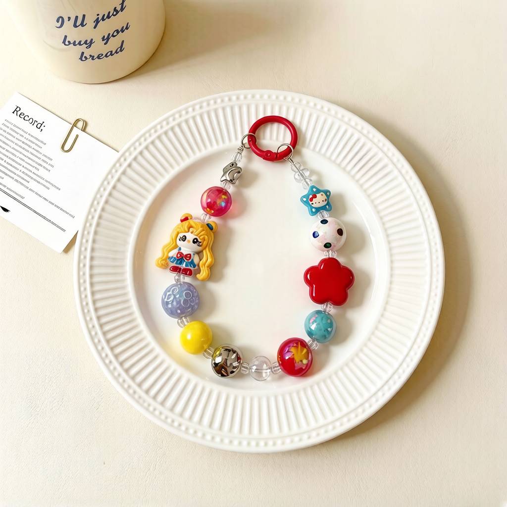 LP005-Handmade Beaded Phone Charm | Cute Y2K Phone Strap | Kawaii Cell Phone Accessory