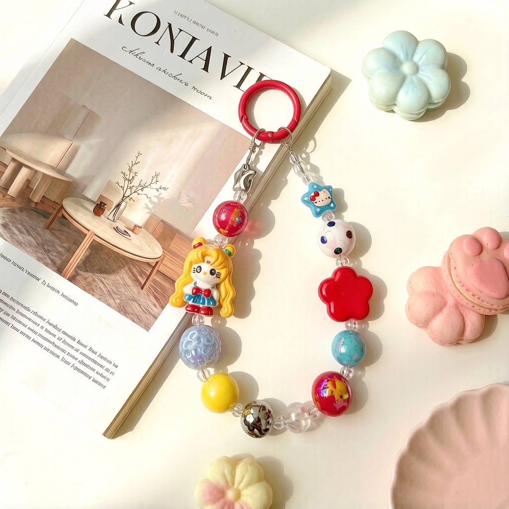 LP005-Handmade Beaded Phone Charm | Cute Y2K Phone Strap | Kawaii Cell Phone Accessory
