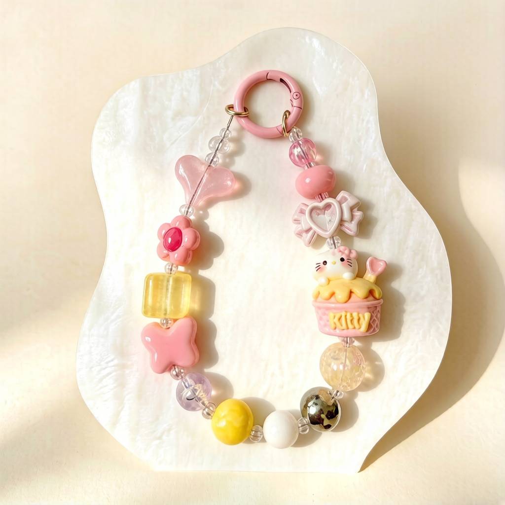 LP007-Handmade Beaded Phone Charm | Cute Y2K Phone Strap | Kawaii Cell Phone Accessory