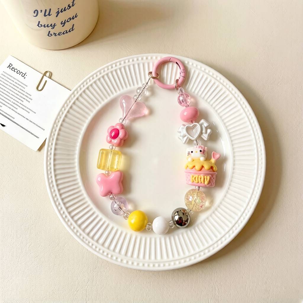LP007-Handmade Beaded Phone Charm | Cute Y2K Phone Strap | Kawaii Cell Phone Accessory