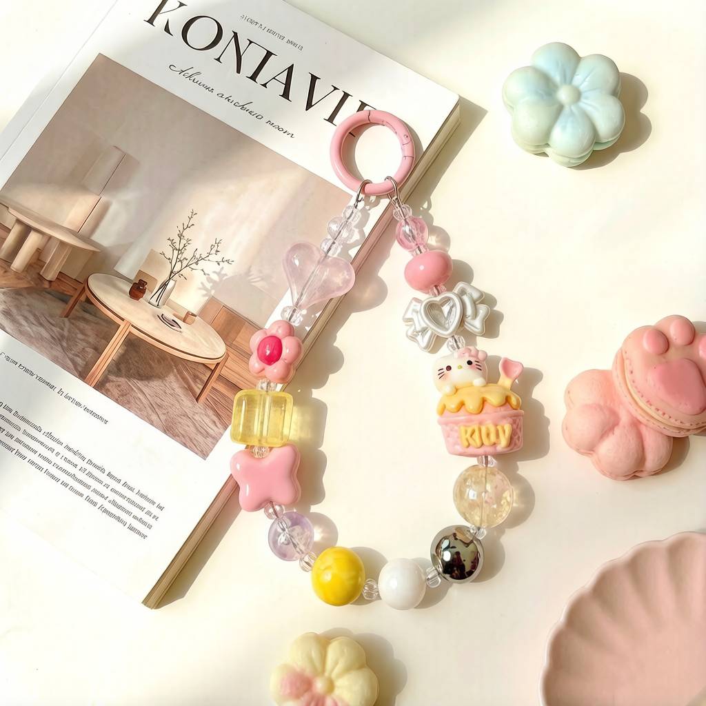 LP007-Handmade Beaded Phone Charm | Cute Y2K Phone Strap | Kawaii Cell Phone Accessory