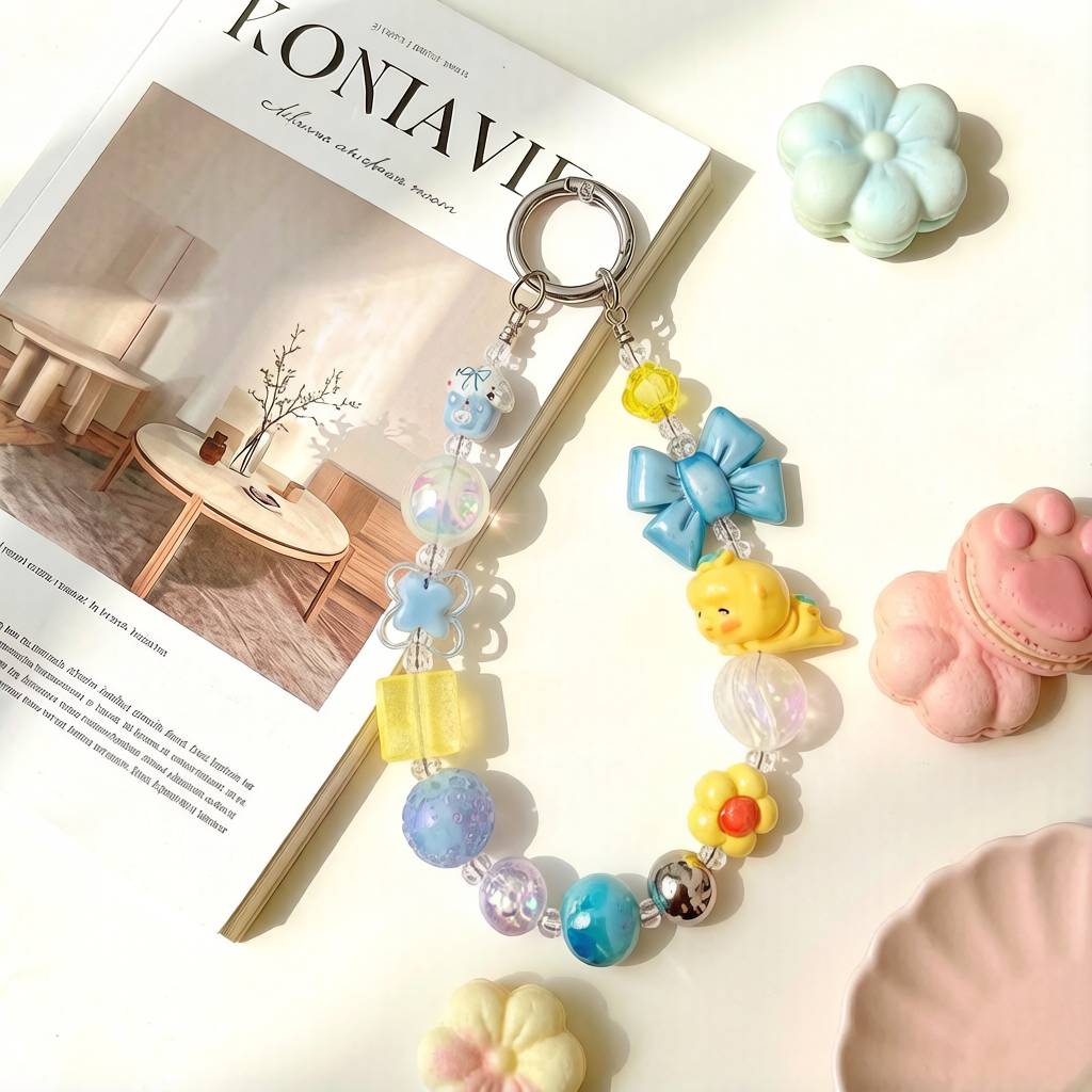 LP008-Handmade Beaded Phone Charm | Cute Y2K Phone Strap | Kawaii Cell Phone Accessory