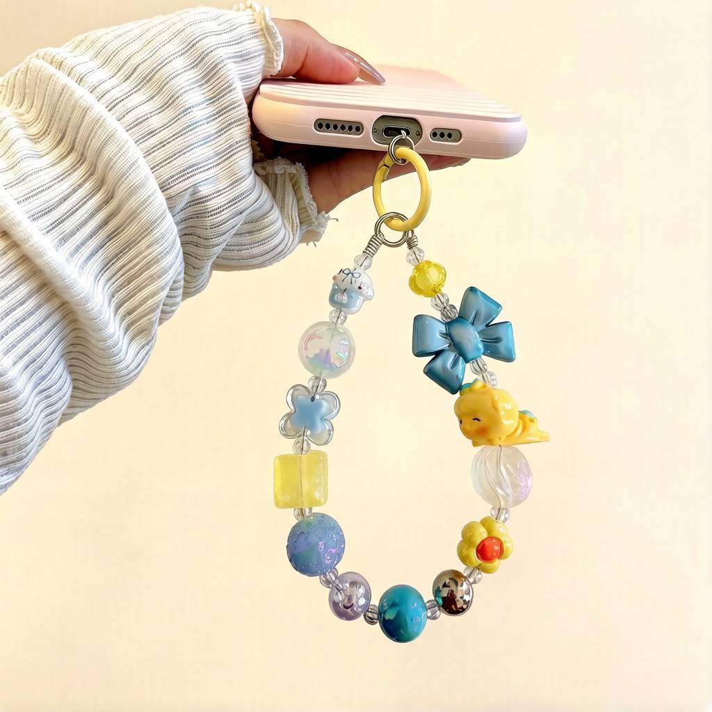 LP008-Handmade Beaded Phone Charm | Cute Y2K Phone Strap | Kawaii Cell Phone Accessory