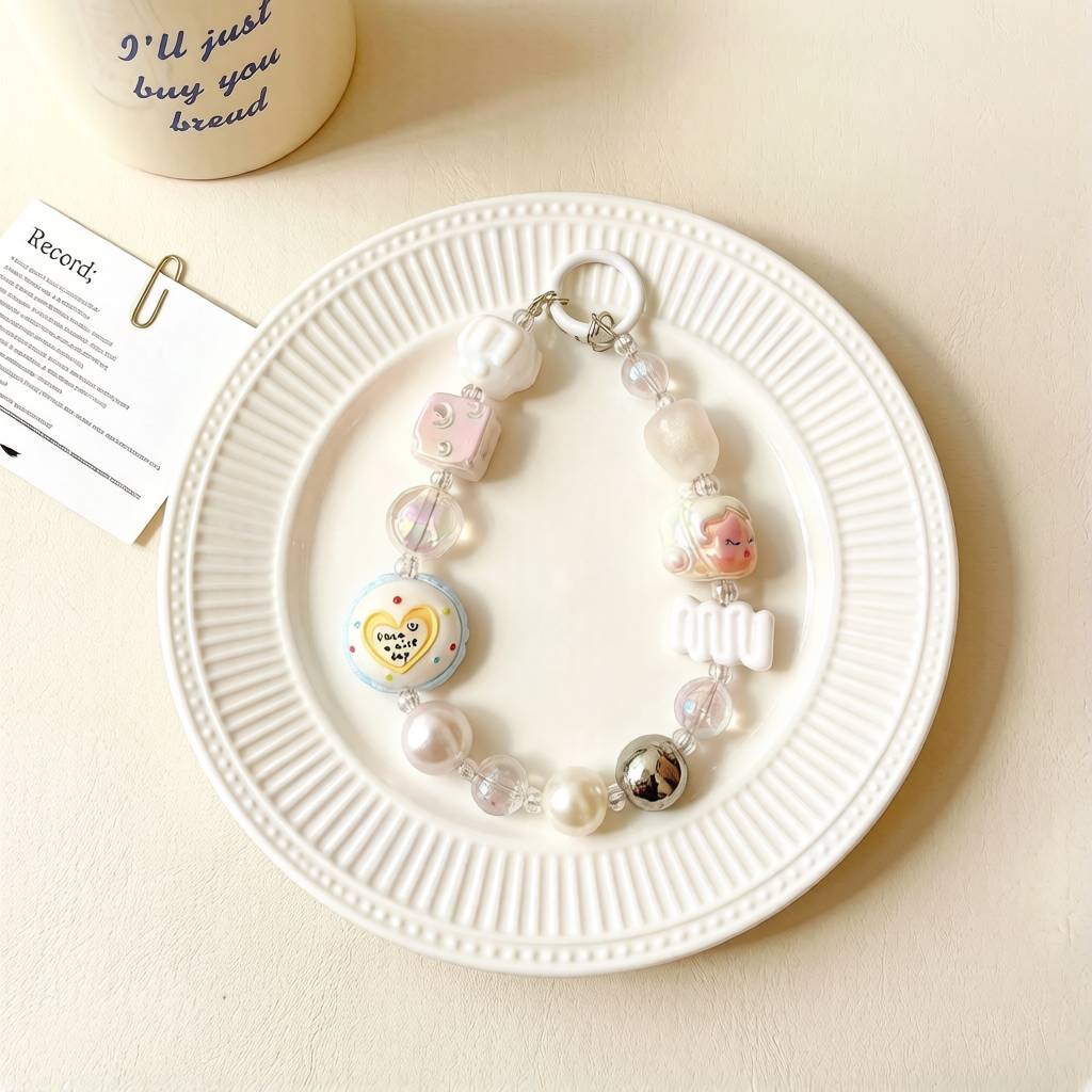 LP009-Handmade Beaded Phone Charm | Cute Y2K Phone Strap | Kawaii Cell Phone Accessory