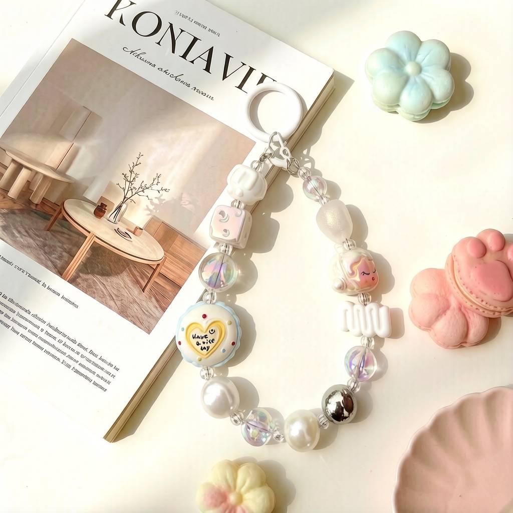 LP009-Handmade Beaded Phone Charm | Cute Y2K Phone Strap | Kawaii Cell Phone Accessory