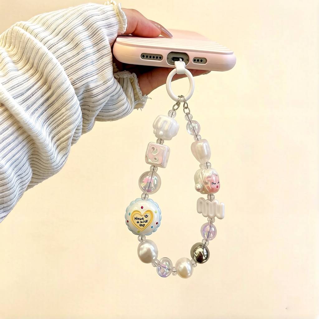LP009-Handmade Beaded Phone Charm | Cute Y2K Phone Strap | Kawaii Cell Phone Accessory