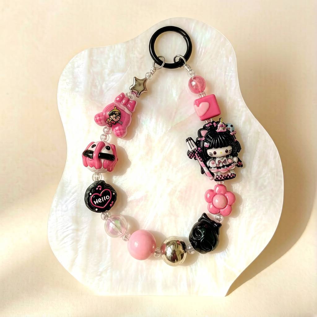 LP010-Handmade Beaded Phone Charm | Cute Y2K Phone Strap | Kawaii Cell Phone Accessory