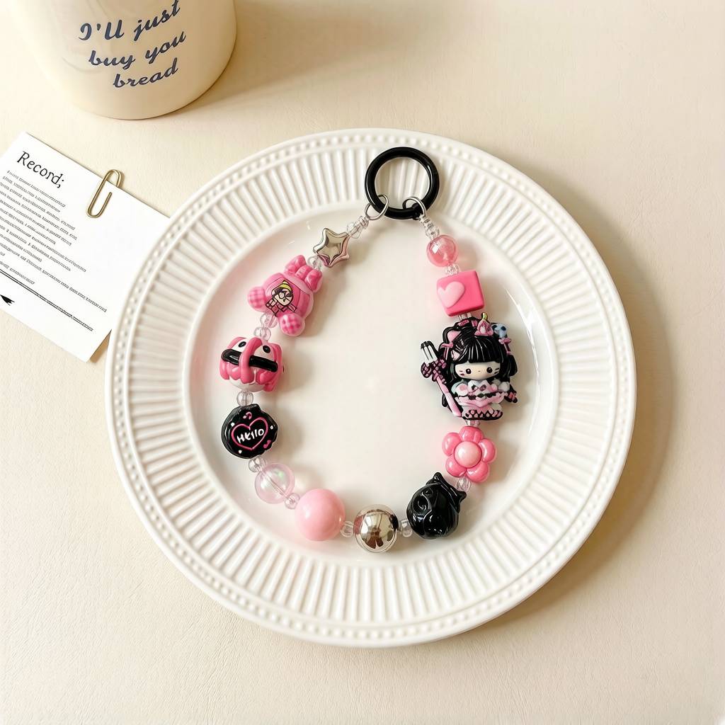 LP010-Handmade Beaded Phone Charm | Cute Y2K Phone Strap | Kawaii Cell Phone Accessory