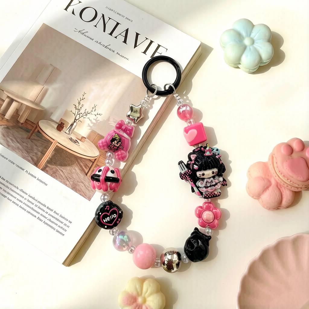 LP010-Handmade Beaded Phone Charm | Cute Y2K Phone Strap | Kawaii Cell Phone Accessory