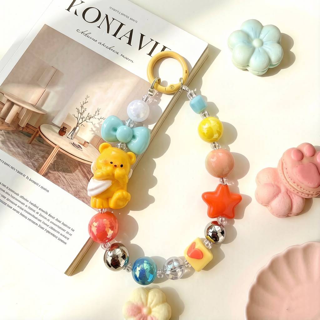 LP011-Handmade Beaded Phone Charm | Cute Y2K Phone Strap | Kawaii Cell Phone Accessory