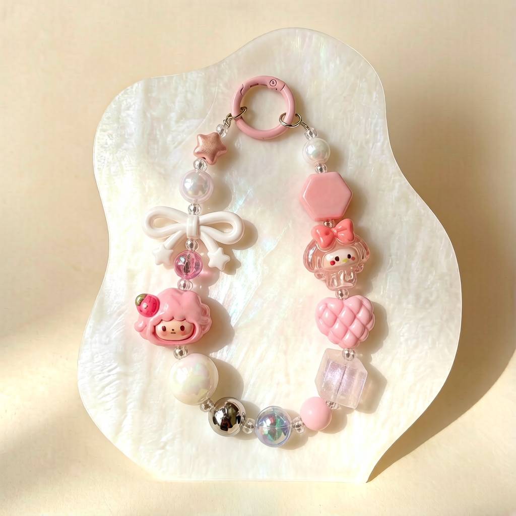 LP012-Handmade Beaded Phone Charm | Cute Y2K Phone Strap | Kawaii Cell Phone Accessory