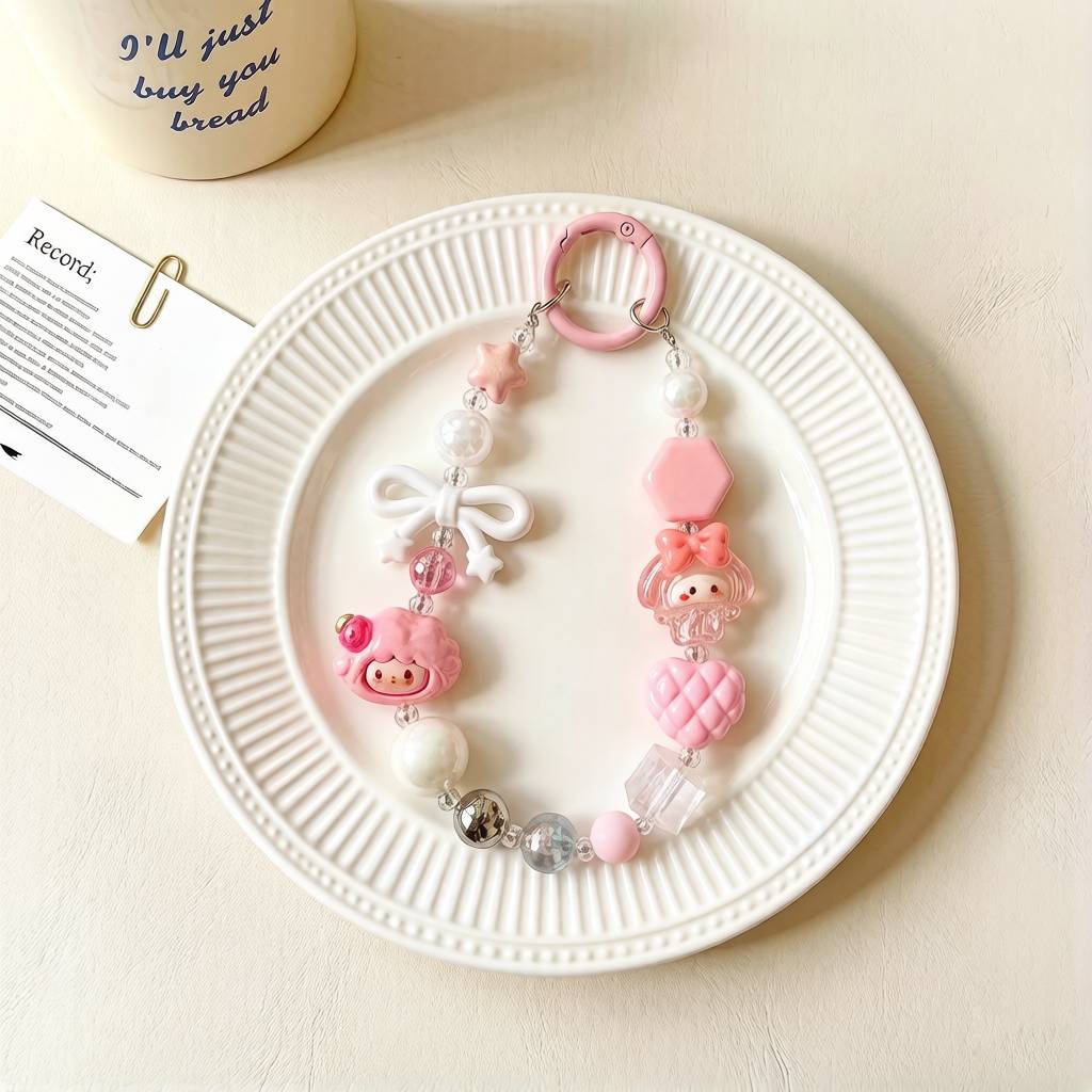 LP012-Handmade Beaded Phone Charm | Cute Y2K Phone Strap | Kawaii Cell Phone Accessory