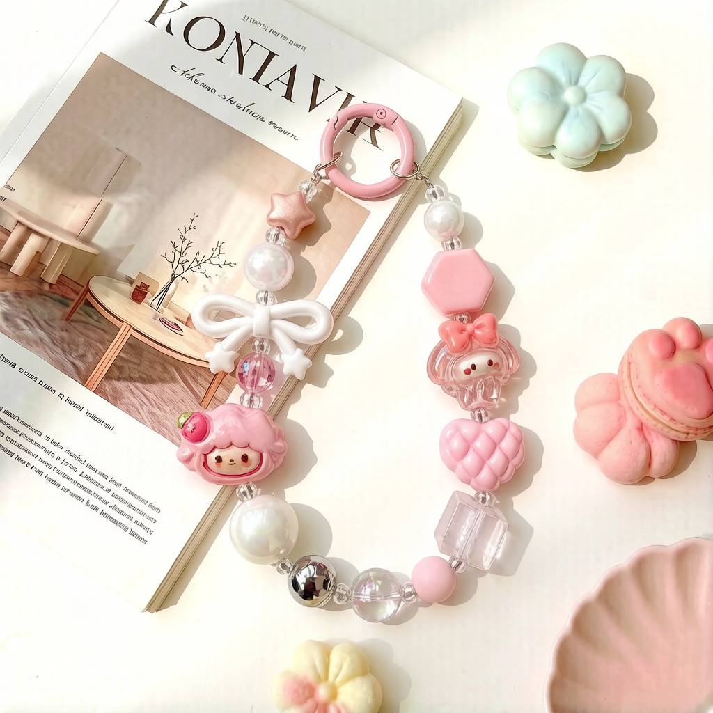 LP012-Handmade Beaded Phone Charm | Cute Y2K Phone Strap | Kawaii Cell Phone Accessory