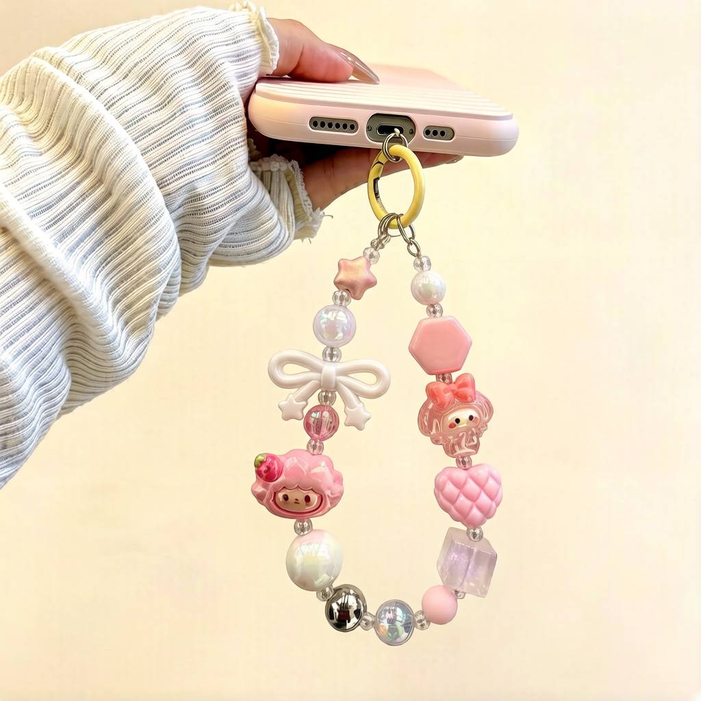 LP012-Handmade Beaded Phone Charm | Cute Y2K Phone Strap | Kawaii Cell Phone Accessory