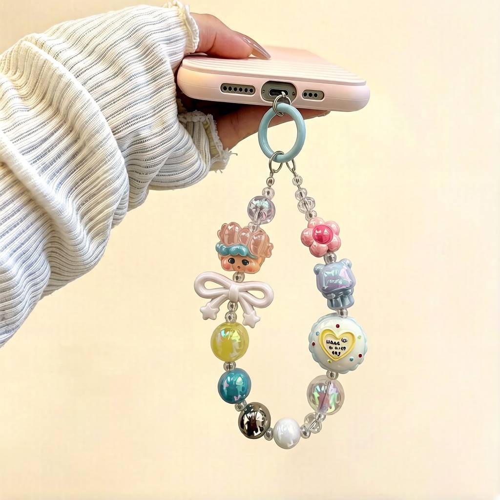 LP013-Handmade Beaded Phone Charm | Cute Y2K Phone Strap | Kawaii Cell Phone Accessory